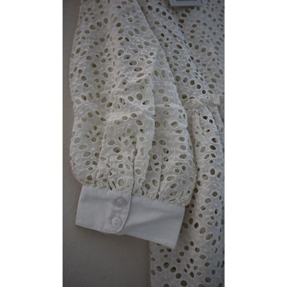 Sundress S21100 Women's Sz S Eyelet White Bloom Mini Collar Dress $190 - Picture 7 of 9